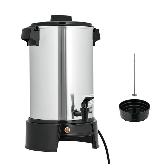 KFFKFF Commercial Coffee Urn, 40-Cup 6L Hot Drink Dispenser with No-Drip Spout, Fast-Brewing Coffee Maker with Automatic Temperature Regulation, Ideal for Events, Gatherings, and Food Service