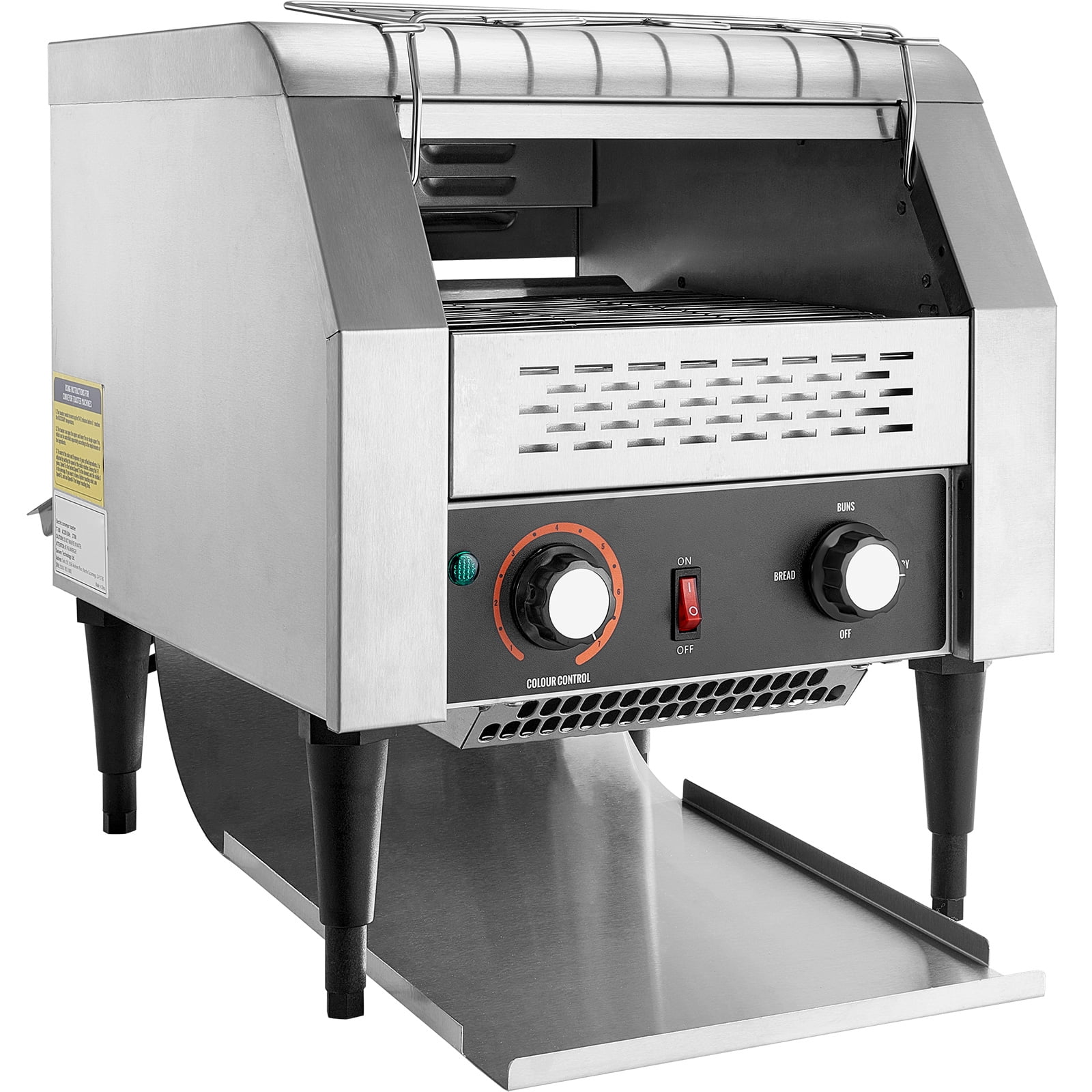 KFFKFF Commercial Conveyor Toaster, 300 Slices/Hour Capacity, Durable Stainless Steel Electric Toaster Oven for Restaurants, Suitable for Toast, Buns, Bagels, and Bread