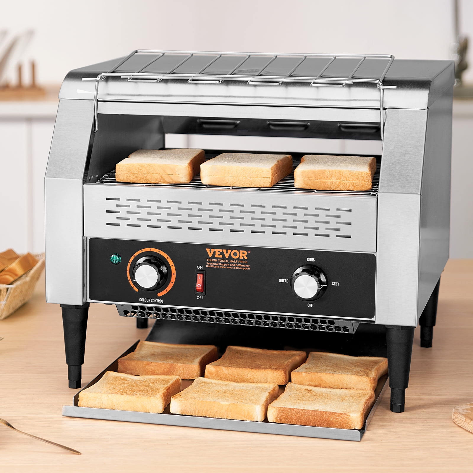 KFFKFF Commercial Conveyor Toaster 450 Slices/Hour Commercial Toaster Heavy Duty