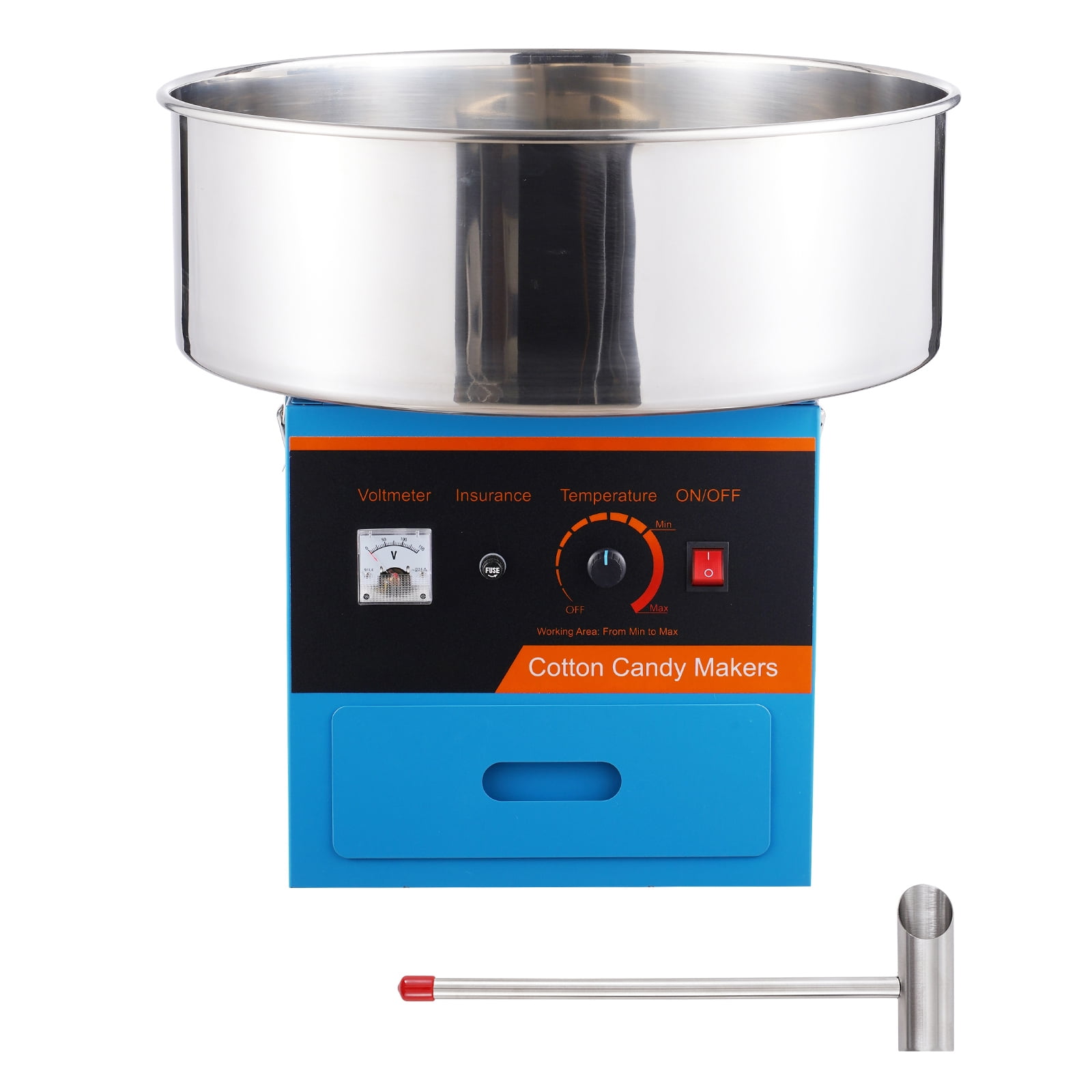 KFFKFF Commercial Cotton Candy Machine Sugar Floss Maker 1000W for Party Blue