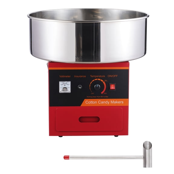 KFFKFF Commercial Cotton Candy Machine Sugar Floss Maker 1000W for Party Red