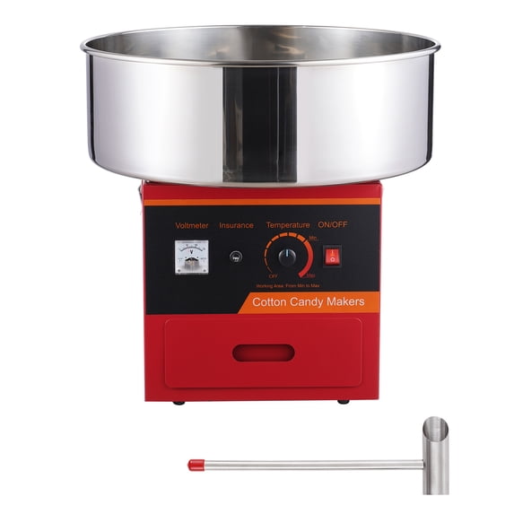 KFFKFF Commercial Cotton Candy Machine Sugar Floss Maker 1000W for Party Red