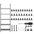 thumbnail image 1 of KFFKFF 5-Tier Ladder Shelf, 24x11.8in, Wall-Mounted Open Bookshelf with Metal Frame, Storage Rack for Kitchen, Bedroom, Bathroom, Living Room, Black, 1 of 9