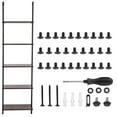 thumbnail image 1 of KFFKFF 5-Tier Ladder Shelf, 17.3x11.8in, Wall-Mounted Open Shelf with Metal Frame, Storage Rack for Kitchen, Bedroom, Bathroom, Living Room, Black, 1 of 9