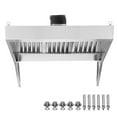 thumbnail image 1 of KFFKFF Commercial Exhaust Hood, 7FT Food Truck Ventilation System, 201 Stainless Steel Concession Trailer Hood with 3 Removable U-shaped Oil Filter Mesh Panels, Durable Ventilation Solution, 1 of 9