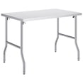 thumbnail image 1 of KFFKFF Commercial Folding Work Table Workstation, 48 x 30" Heavy-Duty Stainless-Steel Kitchen Prep Table with 300 lbs Load, for Kitchen, 1 of 8