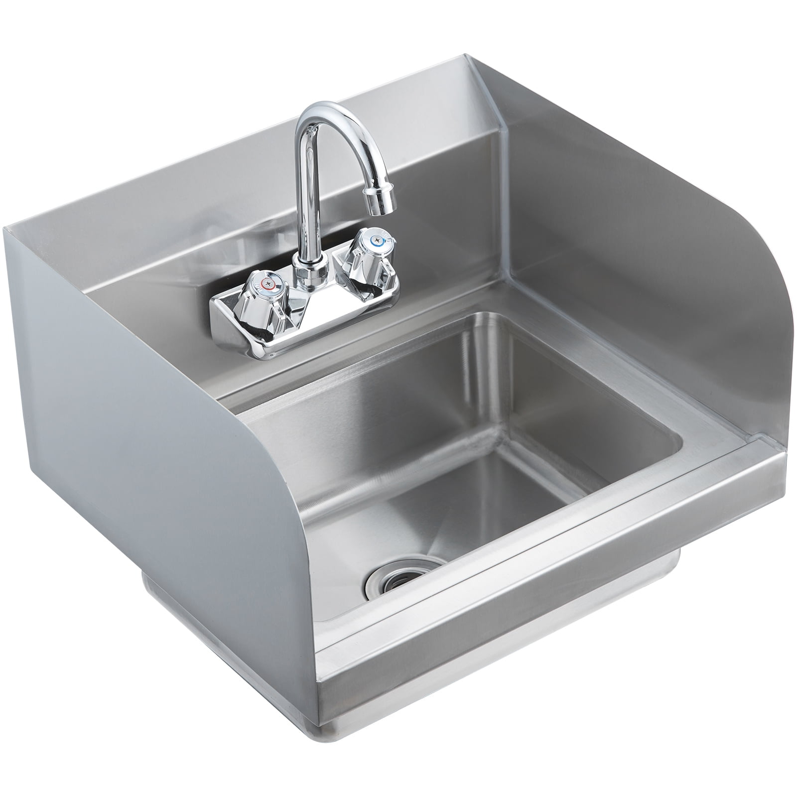KFFKFF Commercial Hand Wash Sink Wall Mount Basin 17"x12.8" Stainless Steel Sink