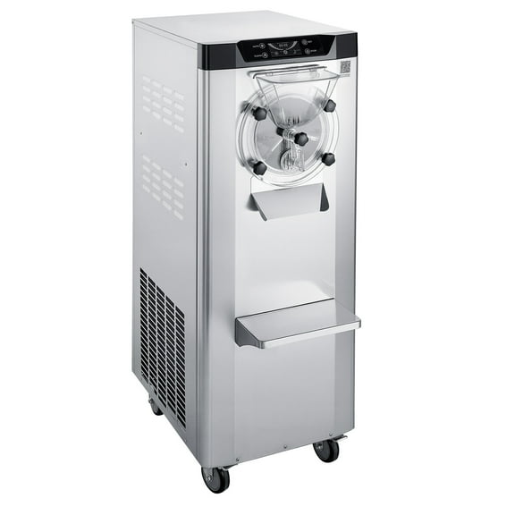 KFFKFF Commercial Hard Ice Cream Maker, 2400W, Produces 3.17-5.28 Gallons per Hour, Gelato Machine with 10L Stainless Steel Cylinder, Auto-Clean Function and LED Control Panel for Snack Bars