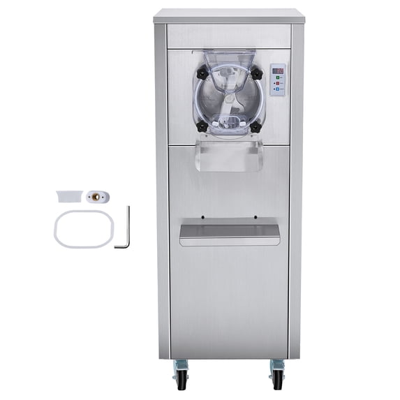 KFFKFF Commercial Ice Cream Maker, 18L/Hour Capacity, 1780W Power, Single Flavor, Mobile Design with Wheels, 6L Stainless Steel Tank, LED Control Panel, Auto Cleaning & Pre-Cooling Features