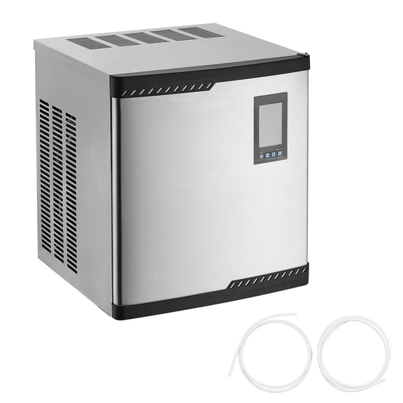 KFFKFF Commercial Ice Maker Machine - 300 Lbs/Day Stainless Steel with Programmable Ice Production, Self-Cleaning Function, Adjustable Ice Thickness, Suitable for Restaurants, Hotels - Head Only