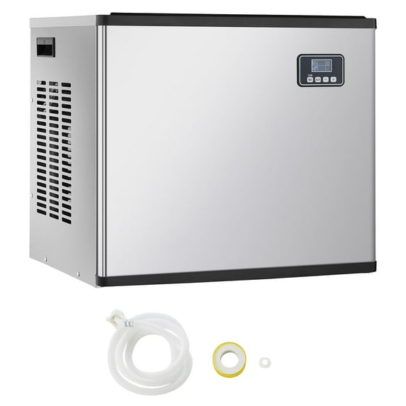 KFFKFF Commercial Ice Maker Machine - 500 Lbs/Day Stainless Steel Ice Machine with Self-Cleaning, Programmable Ice Production, Adjustable Thickness, Suitable for Restaurants, Bars, Cafes