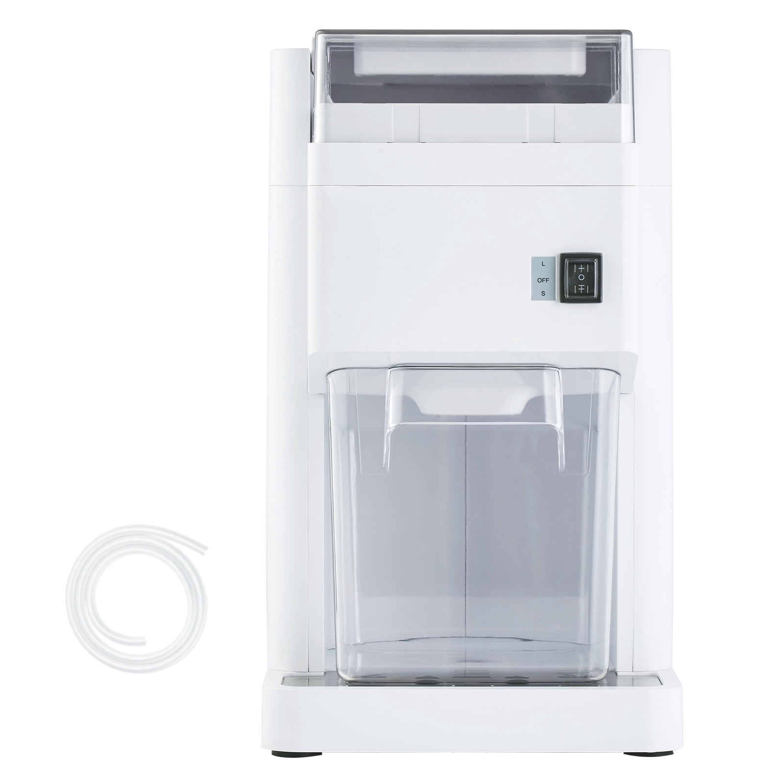 KFFKFF Commercial Ice Shaver Machine with 1.91QT/1.8L Capacity, Electric Ice Crusher Featuring 300W Motor and Stainless Steel Blades, Ideal for Bar Use, Seafood Storage, and Home Gatherings, White