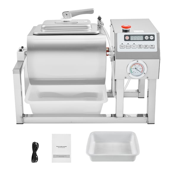 KFFKFF Commercial Meat Tumbler Marinator, 20L Vacuum Marinating Machine with Dual Rotation and Adjustable Speeds, Stainless Steel Vacuum Curing Equipment for Chicken, Steak, and Pork in Restaurants