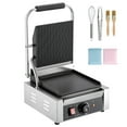 thumbnail image 1 of KFFKFF Commercial Panini Grill, 1800W Electric Sandwich Maker, Stainless Steel Press Grill with Handle and Temperature Control, 8.8x9 in Flat Enamel Plate, Ideal for Burgers, Steaks, and Bacon, 1 of 9