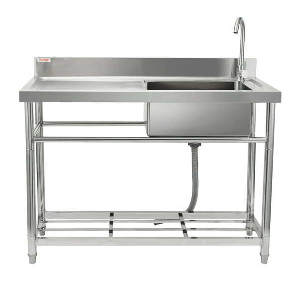 KFFKFF Commercial Public Facilities And Preparation Of Single Bowls, Bring The Workbench 39.4 x 19.1 x 37.4 inch