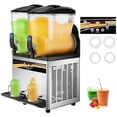 thumbnail image 1 of KFFKFF Commercial Slushy Machine 2x15L 1000W  Margarita Machine Stainless Steel Frozen Drink Slush Machine Temperature 25°F to 30°F, 1 of 9