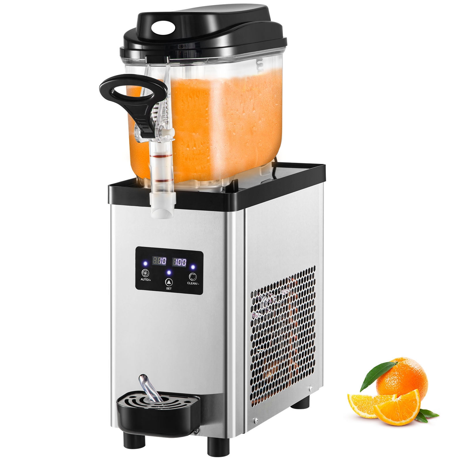 KFFKFF Commercial Slushy Machine, 6L/1.6 Gallons 25 Cups Single-Bowl, 705W 110V, Stainless Steel Margarita Smoothie Frozen Drink Maker, Slushie Machine for Supermarkets Cafes Restaurants