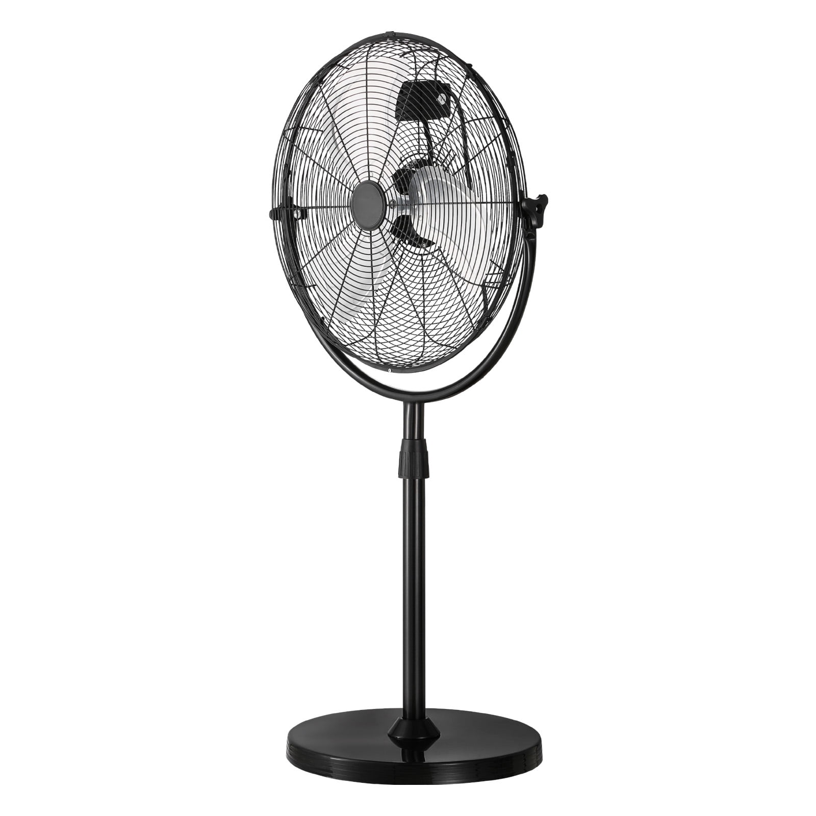 KFFKFF 18" Industrial Oscillating Standing Fan, 4200CFM High Velocity Pedestal Fan with Adjustable Height from 45.3 to 57.9 Inches, 3-Speed Control for Living Room, Home, Office, Black