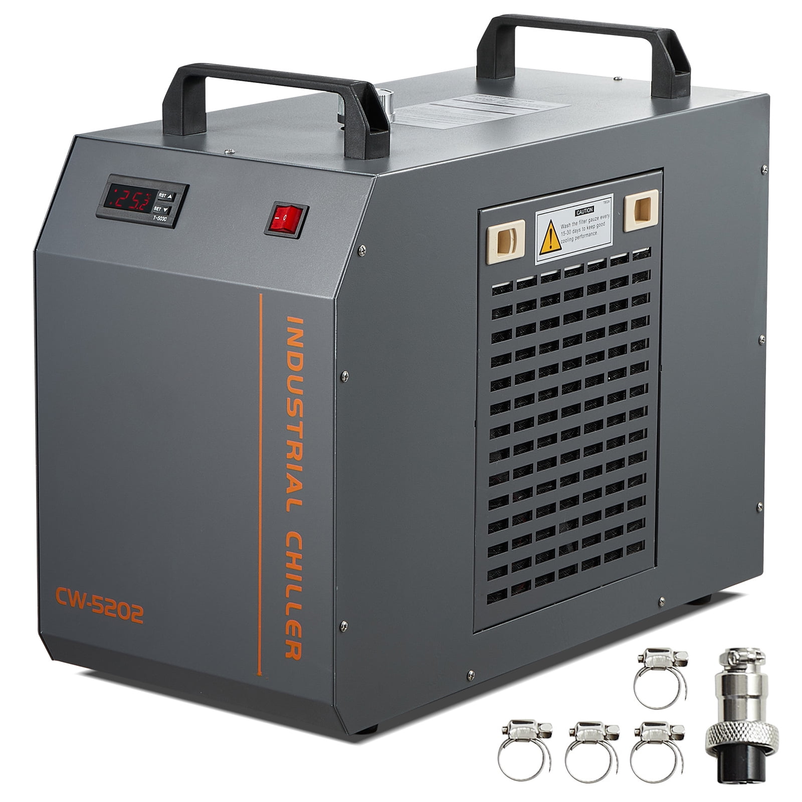 KFFKFF Commercial Water Chiller, CW-5202, Business Water Cooling System with Integrated Compressor, 7L Water Reservoir Capacity, Maximum Flow Rate of 18 L/min