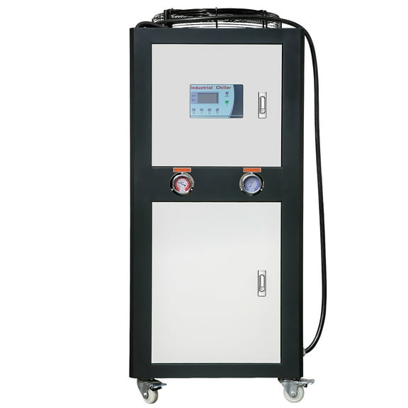 KFFKFF Commercial Water Cooler, 9.4HP 16 Gal Air-Circulated Commercial Water Cooler, 15,100 Kcal/h Chilling Power with Ribbed Condenser Micro-Computer Management 60L Water Reservoir