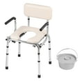 thumbnail image 1 of KFFKFF Commode Chair Bedside Padded Seat Drop Arm Height-Adjustable Toilet, 1 of 9