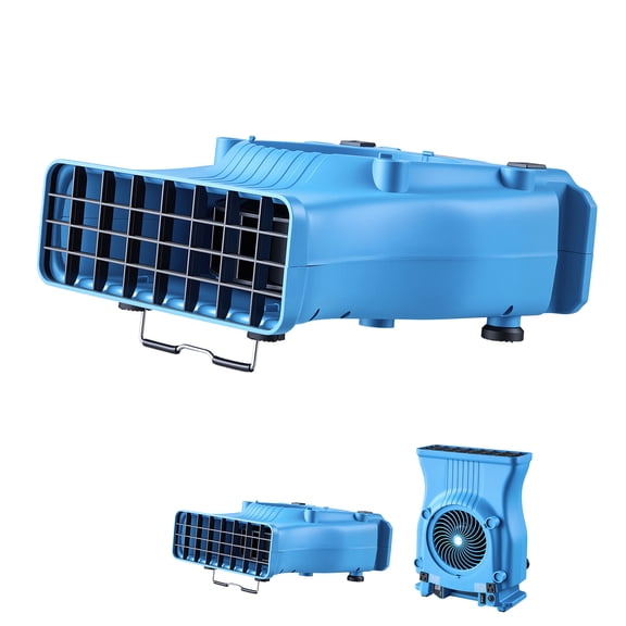 KFFKFF Compact Blower Fan, Low-Profile Air Mover and Carpet Dryer, 1000 CFM, Dual Speeds, Adjustable Airflow Angles, Lightweight and Portable for Crawlspaces, Attics, Basements, Bathrooms, Blue