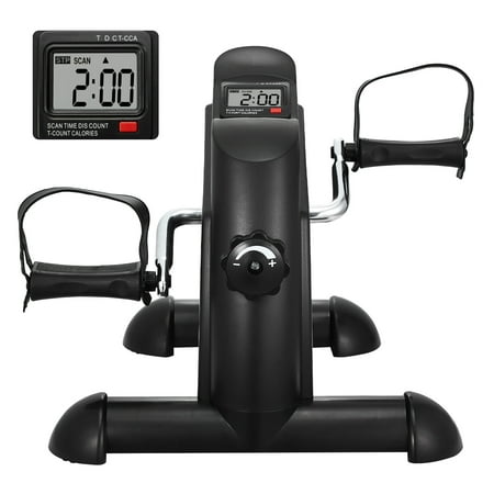 KFFKFF Compact Pedal Trainer, Under-Desk Bicycle for Arm/Leg Workout, Adjustable Resistance Home Office Exercise Equipment, Portable Cycle with Digital Monitor & Anti-Skid Mat