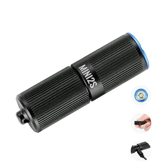 KFFKFF Compact Torch Keyring, Mini LED Light, Rechargeable, 200 Bright Lumens, Dual Mode Lighting, IPX7 Water-Resistant, Handy for Daily Use, Outdoor Activities, and Urgent Situations