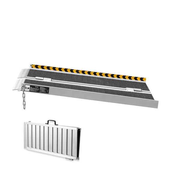 KFFKFF Compact Wheelchair Access Ramp, 3 ft with 800 lbs Load-Bearing Capacity, Aluminum Foldable Ramp with Anti-Slip Surface, Versatile Mobility Aid Ramp for Wheelchairs, Suitable for Home Steps
