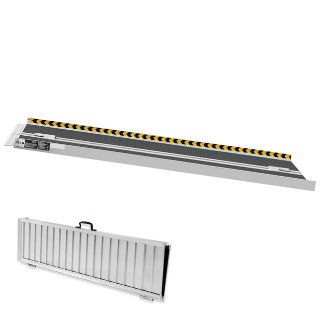 KFFKFF Compact Wheelchair Ramp, 4 ft with 800 lbs Load Limit, Aluminum ...