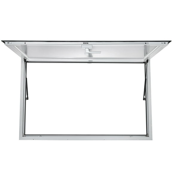 KFFKFF Concession Stand Window 53 x 33 inches with Dual Point Fork Lock Handle Concession Stand Service Window with Awning Door Up to 85 Degrees Food Truck Concession Stand Sun Door