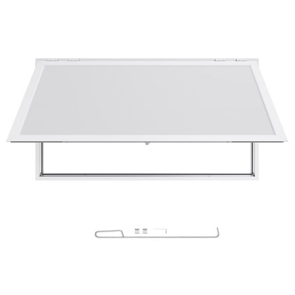 KFFKFF Concession Window 74x40 in, Aluminum Alloy Frame Service Window for Food Trucks, 85-Degree Opening with Awning Door and Drag Hook, Water-Resistant Design for Trailers