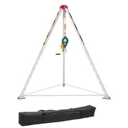 KFFKFF Confined Space Tripod Kit with Adjustable Legs, 1200 lbs Lifting Hoist, 98.5 ft Cable, 32.8 ft Fall Protection, 4.40-7.05 ft Working Height, Portable Design