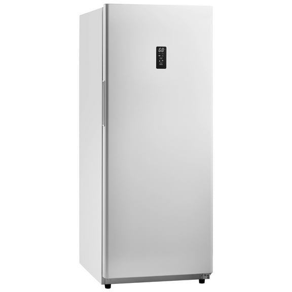 KFFKFF 17 Cu.Ft Upright Convertible Fridge/Freezer Upright Fridge Freezer Low Sound with Electronic Temperature Control Door Open too Long Alarm Adjustable Shelves and LED