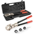 thumbnail image 1 of KFFKFF Copper Crimp Tool Tube Fitting Crimp Kit, Professional Crimper with 1/2", 3/4", 1" Quick Change Jaws, Extendable Handle, 360° Rotatable Crimp Tool and Locking Pin, 1 of 9