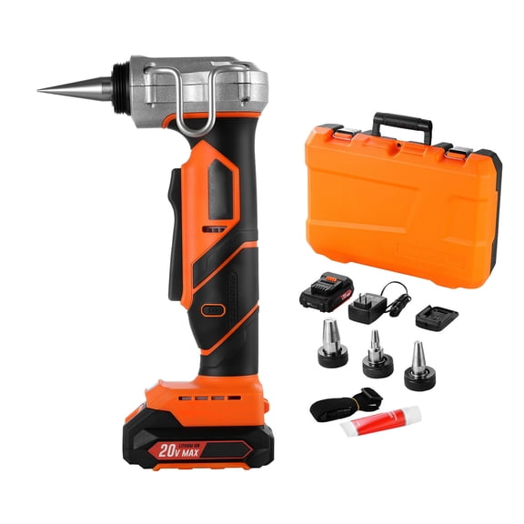 KFFKFF Cordless Tube Expander, 20V Max Electric Tool for 1/2", 3/4", 1" PEX-A Pipes, 22000RPM with 3 Expansion Heads, 2pcs 2AH Batteries, Quick Charger & Storage Case