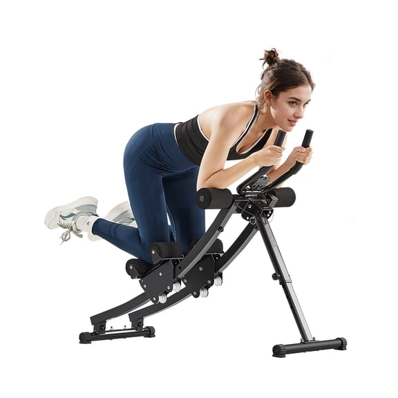 KFFKFF Core Exercise Device, Home Gym Dual-Track Abdominal Equipment, Core and Abdominal Trainer for Females, 440 lbs Load Limit for Strength Training, Adjustable Foldable Abdominal Cruncher
