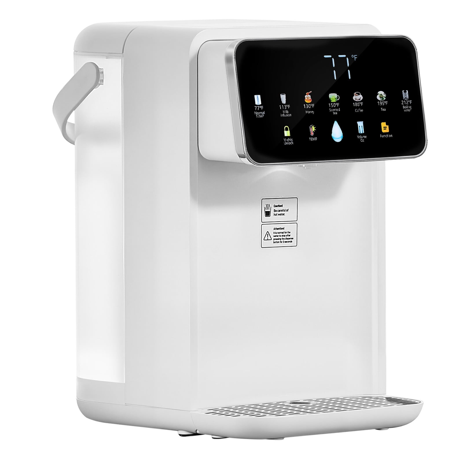 KFFKFF Countertop Instant Hot Water Dispenser with Adjustable Temperatures & Volumes, 118oz Detachable Tank, Rapid Heating, Touchscreen Control, and Child Safety Lock for Home Use
