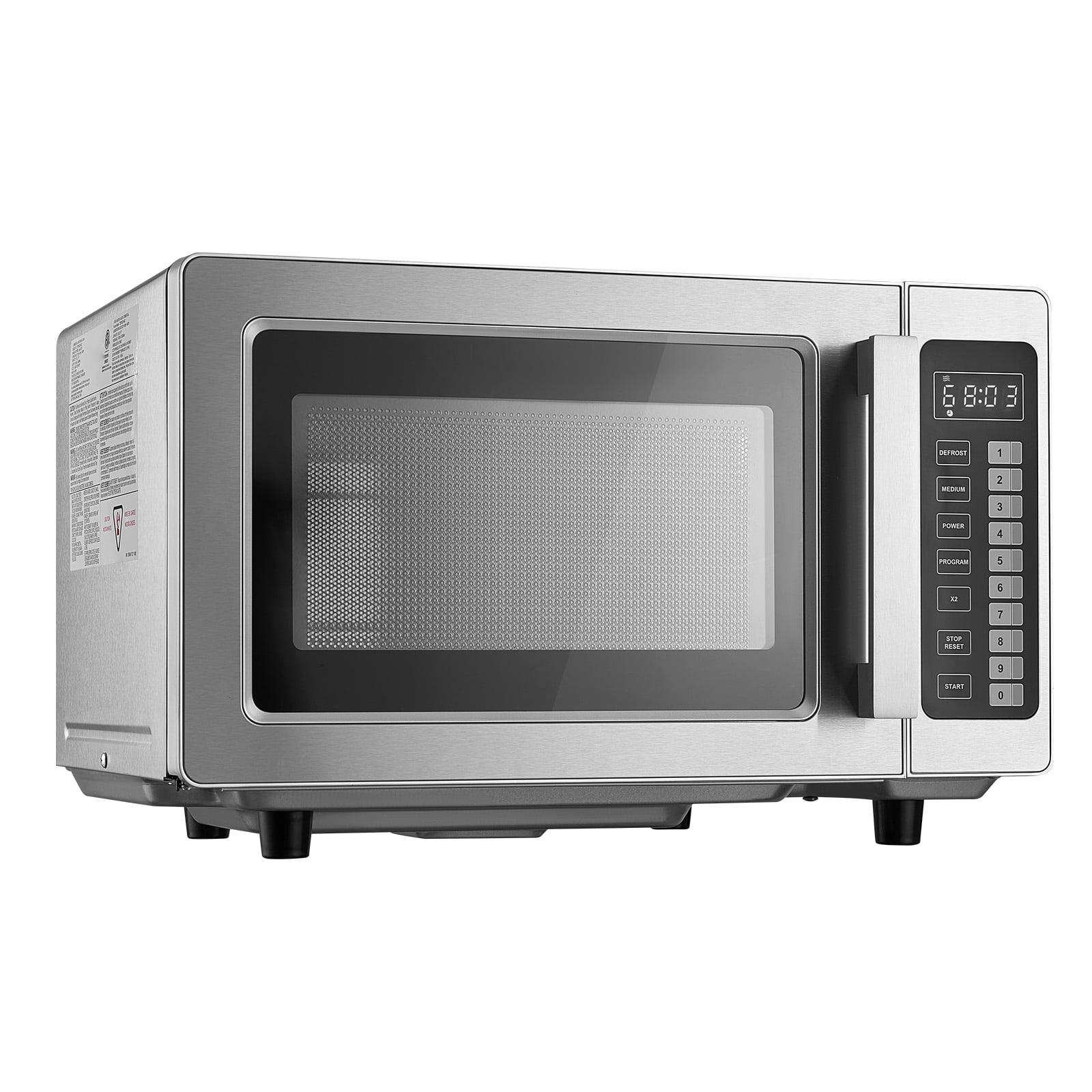 KFFKFF Countertop Microwave Oven, 0.9 Cu Ft, 1000W Digital Stainless Steel Microwave with Touchscreen, 10 Preset Cooking Modes, 5 Adjustable Power Levels, Secure Door Lock & Easy-to-Clean Interior
