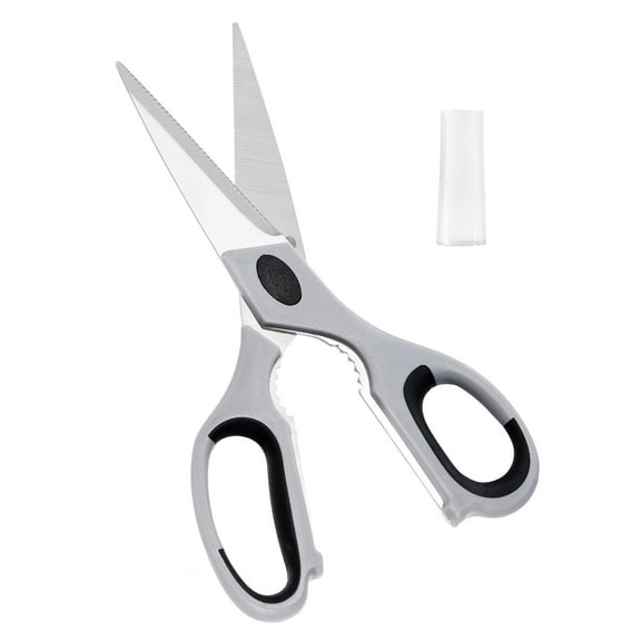 KFFKFF Culinary Scissors, Robust Stainless Steel Culinary Shears with Safety Cover, Intense Duty Food Preparation Shears with Cushioned Grip Handle, Kitchen Tool for Slicing Meat, Food, Fish, Poultry