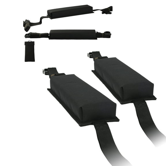 KFFKFF Cushioned Roof Rack Pads, 15.5-Inch Universal Vehicle Roof Rack Cushions, 176LBS Load Bearing Kayak Holder with Compact Carry Bag for SUP Canoe Snowboard Paddle Board Surfboard