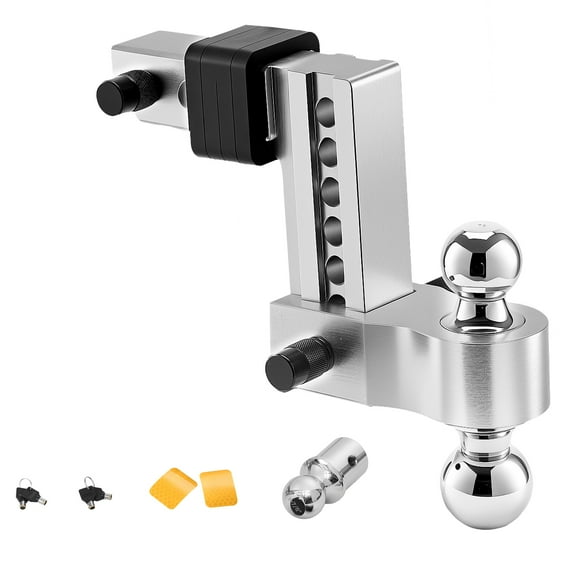 KFFKFF Customizable Trailer Hitch, 6-Inch Lowering Hitch, Triple-Ball Mount for 2-Inch Hitch Receiver, Trailer Ball Dimensions 1-7/8", 2" and 2-5/16", Up to 15000 lbs Ball Hitch, Towing Hitch for RVs