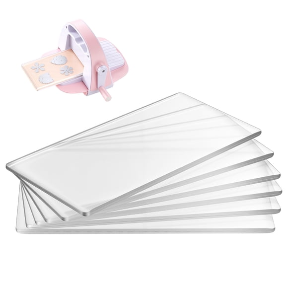 KFFKFF Cutting Plates, 6 Pieces, 6.69 x 3.15 x 0.1 in, Transparent Polycarbonate Material, Compatible with Die Cutting and Embossing Machines, Ideal for Scrapbooking and Card Crafting