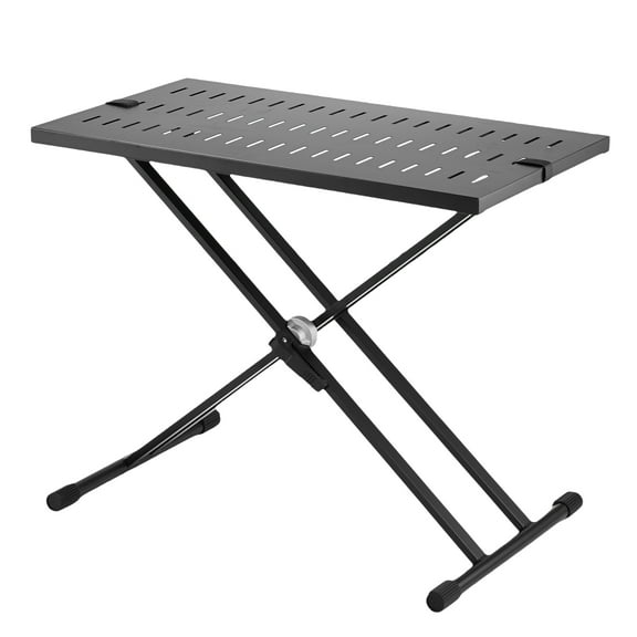 KFFKFF DJ Booth, 32" x 20" Compact DJ and Laptop Stand, Portable and Adjustable Height Music Station, Foldable Double-X Keyboard Support & Surface, Ideal for Audio Mixing