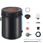 KFFKFF DWC Hydroponics Setup, Includes Air Pump, Air Stone, Water Level Indicator, and Drip Irrigation Kit, 5-Gallon Capacity for Growing Leafy Greens 1 Bucket + Drip System