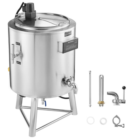 KFFKFF Dairy Sterilizer 100L, Industrial Grade Milk Treatment Equipment, Constructed from 304 Food-Safe Stainless Steel, Expert Sterilization with Adjustable Time and Temperature, Suitable for Milk