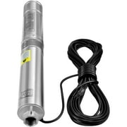 KFFKFF Deep Well Submersible Pump, 1HP/750W 230V/60Hz, 4 inch Stainless Steel Water Pumps, 37GPM Flow 207 ft Head, with 33 ft Electric Cord,