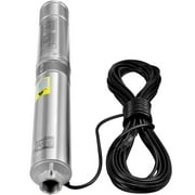 KFFKFF Deep Well Submersible Pump, 4 inch Stainless Steel Water Pumps, 3HP/2200W 230V/60Hz, 37GPM Flow 640 ft Head, with 33 ft Electric Cord