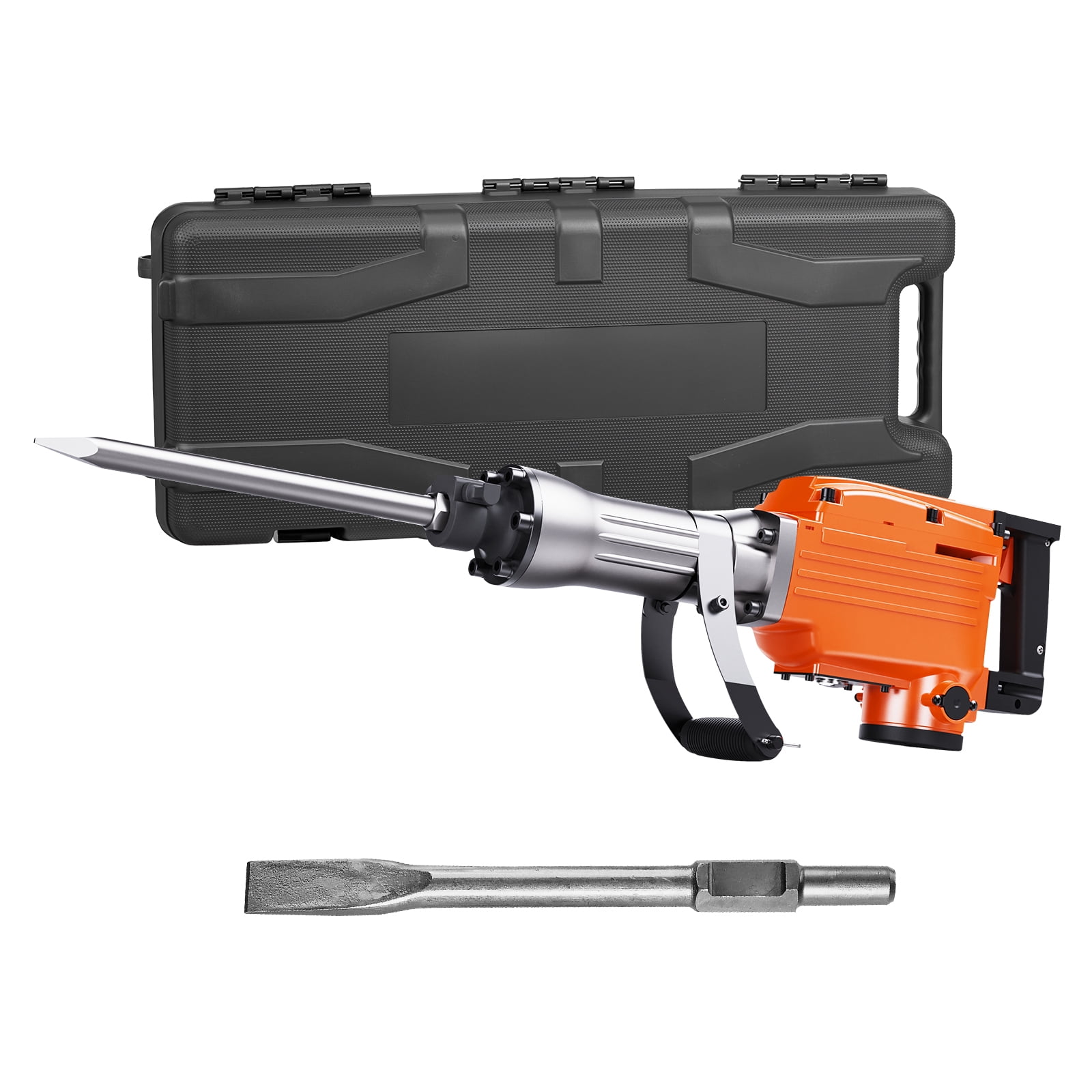 KFFKFF Demolition Jack Hammer, 2200W Electric Power Drill, 1350 BPM Cement Shatterer, Dual Chisels Bit Chipping Included with Protective Case