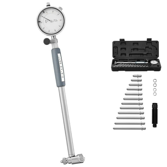 KFFKFF Dial Test Indicator and Bore Gauge Set, 0.001-inch Precision, 2-6 inch Measurement Range with Rod, Storage Case, and Anvils for Industrial Machining Applications